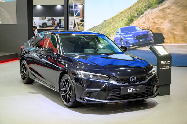 Honda Civic hatchback car on display