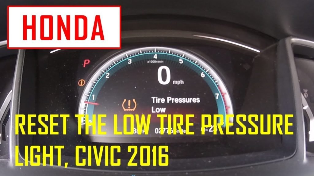 How to Reset Tire Pressure Light Honda Civic