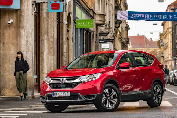 red color Honda CRV