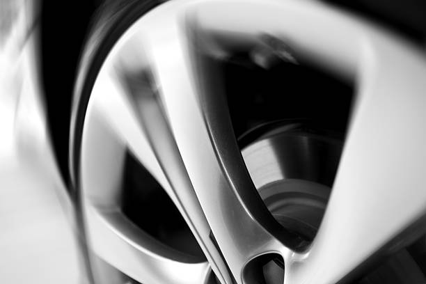 motion blurred car wheel