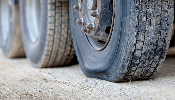 Flat tire on a semi trailer