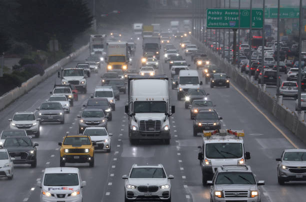 cars on busy highway