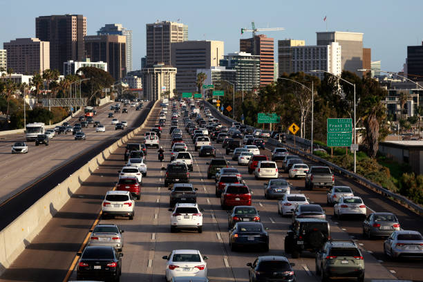 many vehicles on highway