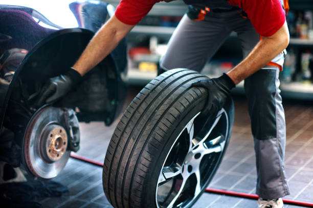 installing tire on vehicles