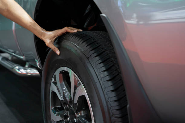 checking air pressure air car tire