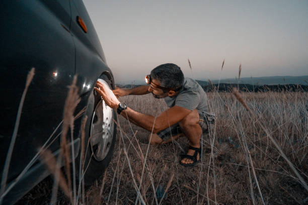 tire replacing in jungle