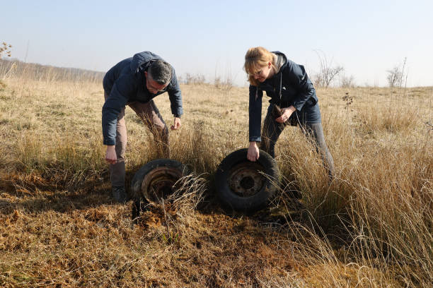 dispose tire in river side