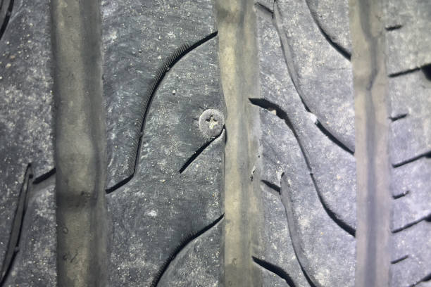 A tire with a nail