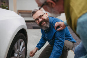 changing tire