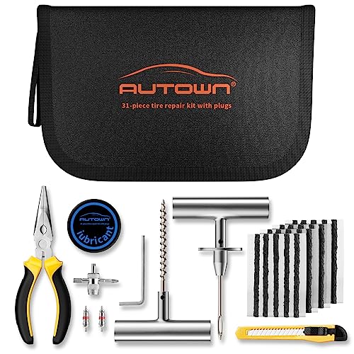 Flat Tire Repair Kit With Plugs 31 Pcs for Car
